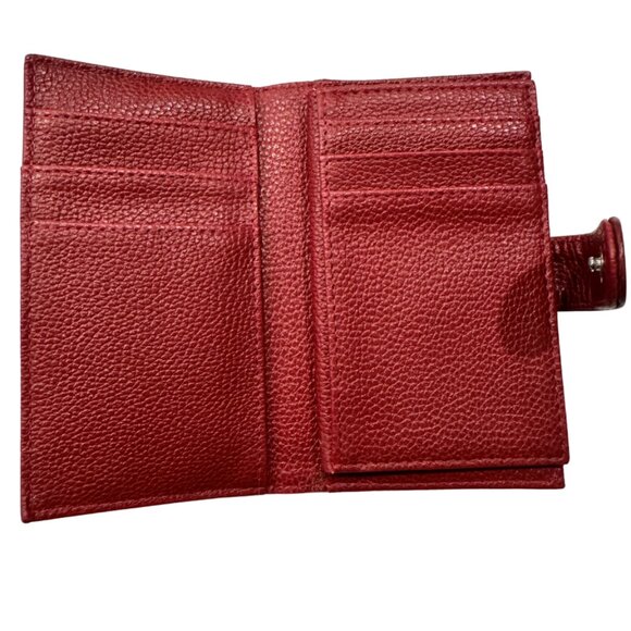 MUNDI Burgundy Genuine Leather RFID Zip Wallet - Picture 2 of 6
